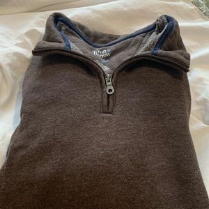 Mens Brown Croft & Barrow Extra Soft Quarter Zip